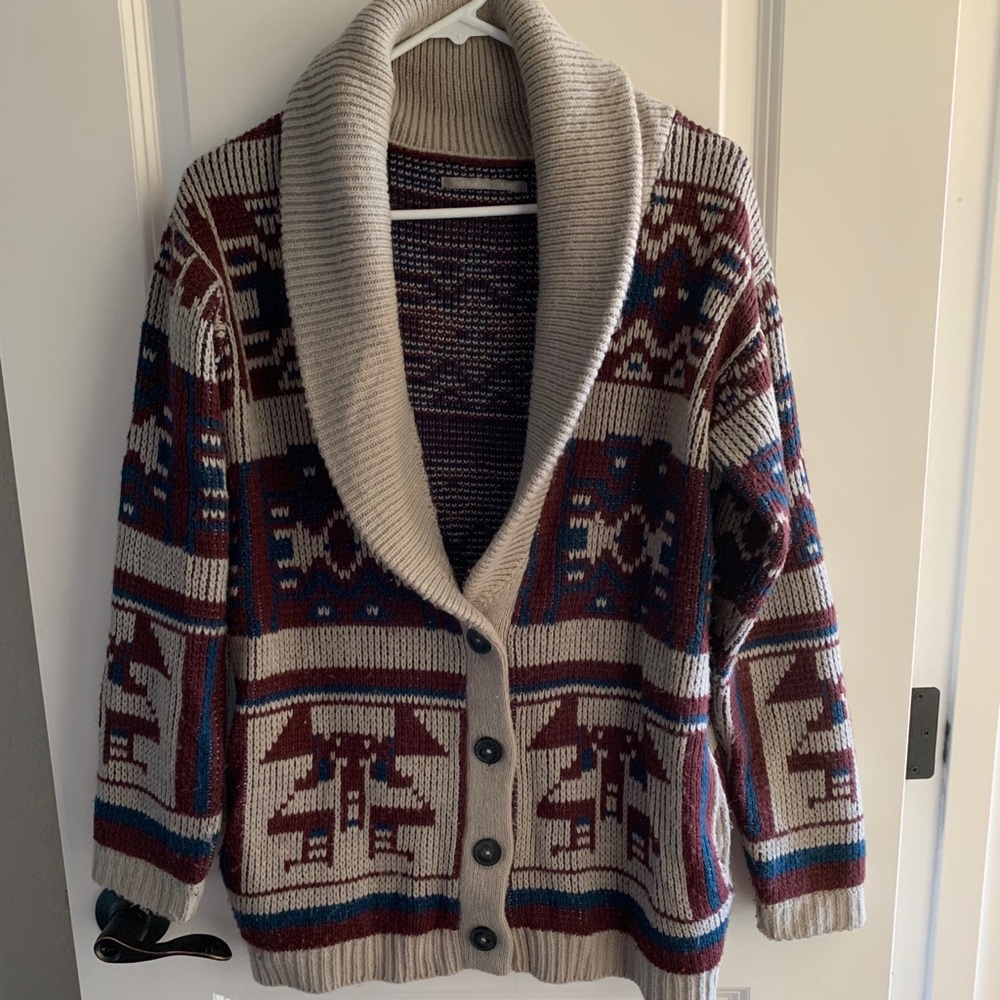 Cozy print cardigan